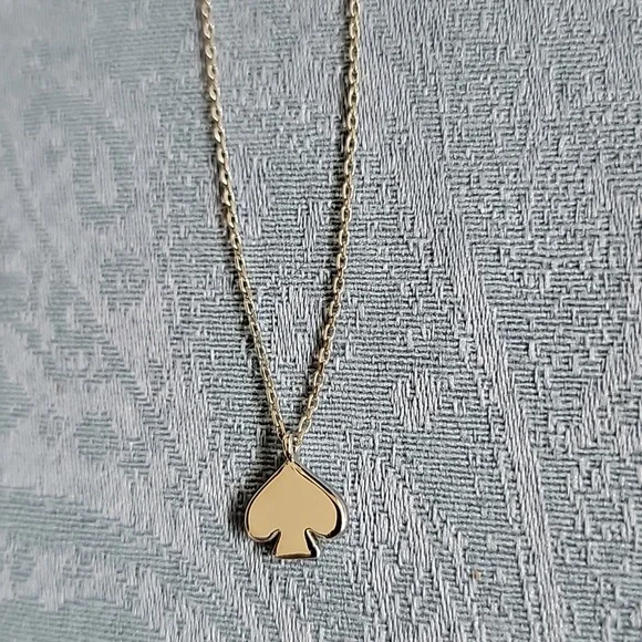 Silver KATE Spade Pendant Necklace With Glitter Center - Picture 5 of 5